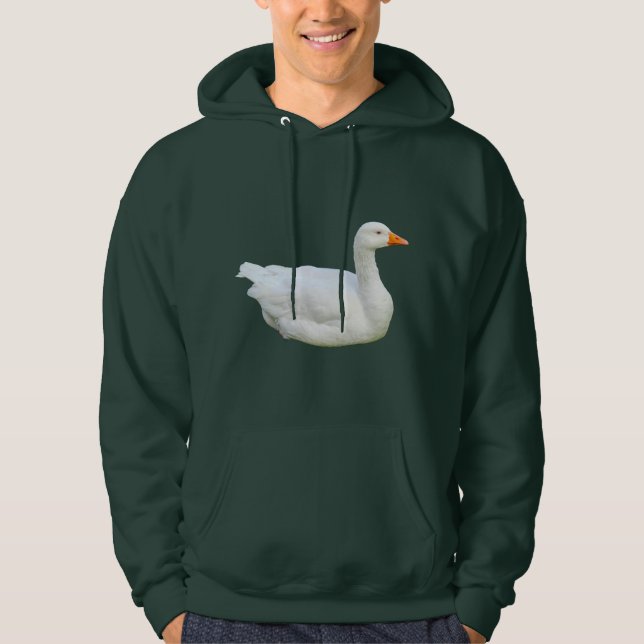 White Emden Goose Hoodie (Framsida)