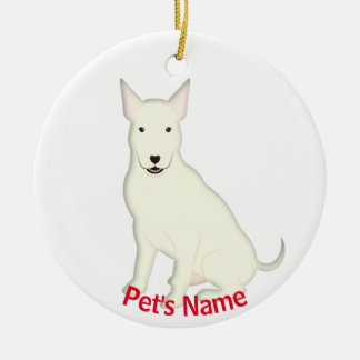 White English Bull Terrier Julgransprydnad Keramik