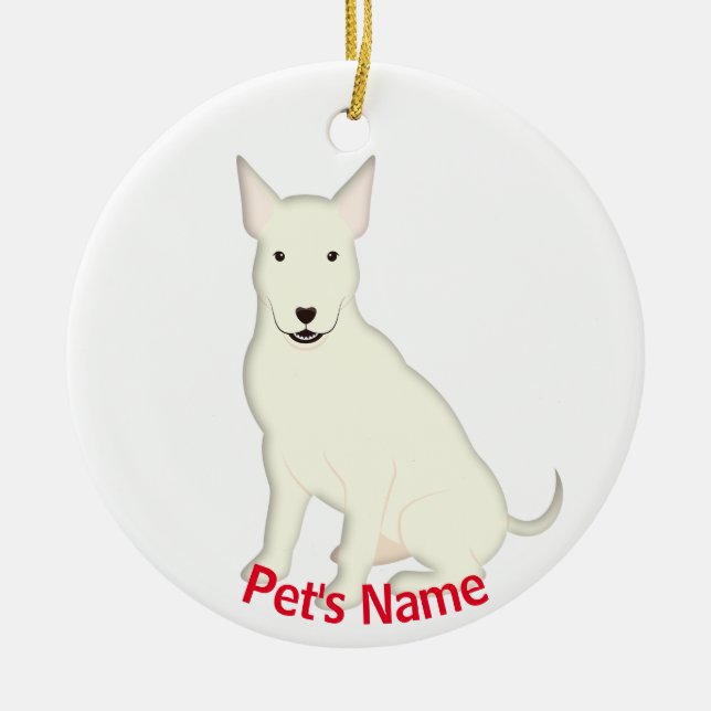 White English Bull Terrier Julgransprydnad Keramik (Framsidan)