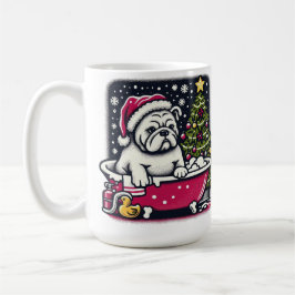 White English Bulldog Bath-julkaffe Mugg