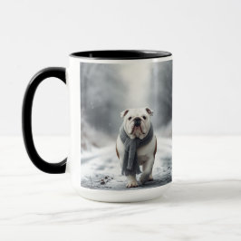 White English Bulldog God jul Human Mugg