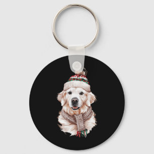 White English Cream Golden Retriever Mamma Hund Pu Nyckelring