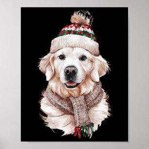 White English Cream Golden Retriever Mamma Hund Pu Poster
