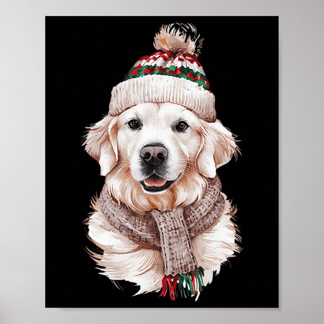 White English Cream Golden Retriever Mamma Hund Pu Poster (Framsidan)