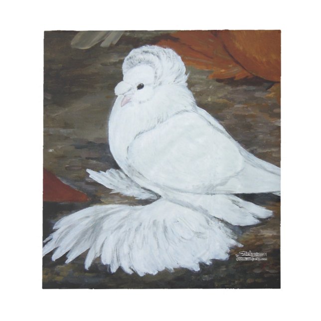 White English Trumpeter Pigeon Anteckningsblock (Framsida)
