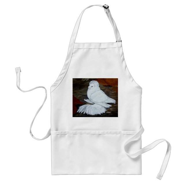 White English Trumpeter Pigeon Förkläde (Framsidan)