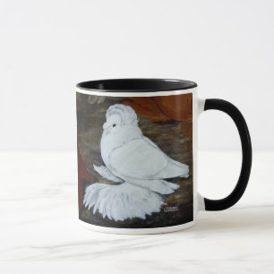 White English Trumpeter Pigeon Mugg