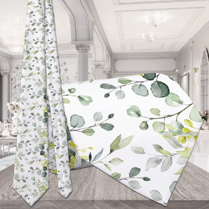 White Eucalyptus Greenery Bröllop Small Mönster Slips