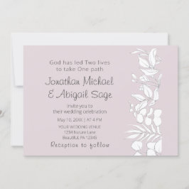 White Eucalyptus på Lavender Christian Bröllop Inbjudningar