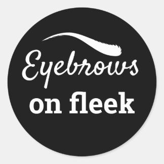 White Eyebrows on Fleek Trendig Flawless Stil, ZFJ Runt Klistermärke