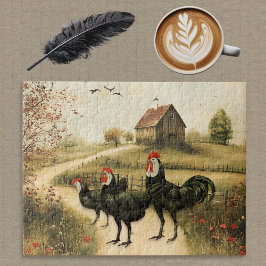 White Faced Black Spanish Bantam Roosters Chickens Pussel