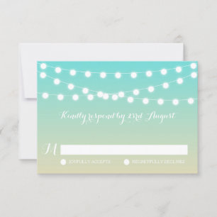 White Fairy Ljus Ombre Beach Wedding OSA kort