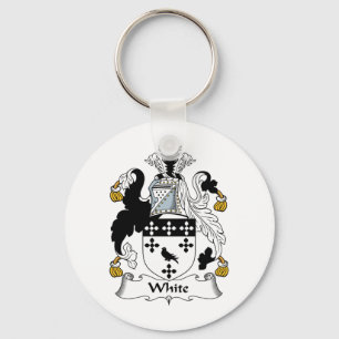 White Family Crest Nyckelring