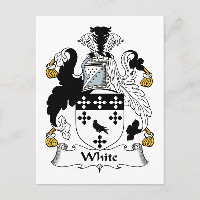 White Family Crest Vykort (Framsida)