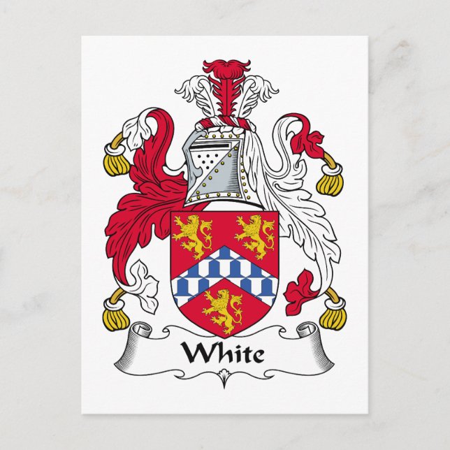 White Family Crest Vykort (Framsida)