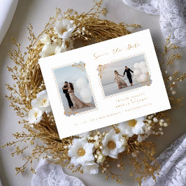 White Fancy Golden Minimalist Branches 2 Photos
