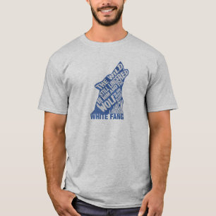 White Fang by Jack London Blue Bok Quote Tee