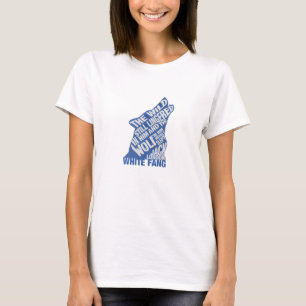 White Fang by Jack London Blue Bok Quote Tee