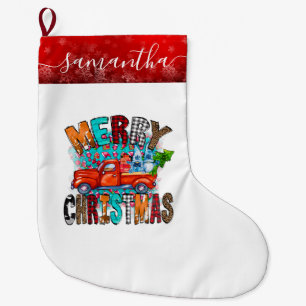 White farm Van jul Stocking Stor Julstrumpa