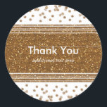 White Faux Brushed Guld Glitter Party Stickers Runt Klistermärke<br><div class="desc">White Faux Brushed Guld Glitter Party Stickers. Matchande objekt är tillgängliga.</div>
