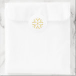 White Faux Guld Big Snowflake-Helgdagar Runt Klistermärke<br><div class="desc">Anpassningsbar,  personlig,  vit,  vacker,  stor faux guld-snöflinga,  klassisk,  rund klistermärken lakan. En vacker dekal perfekt för dina julklappar den här julhelgen.</div>