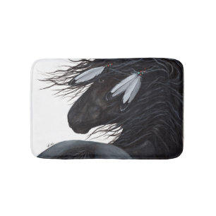 White Feather Friesian Horse by Bihrle Badrumsmatta