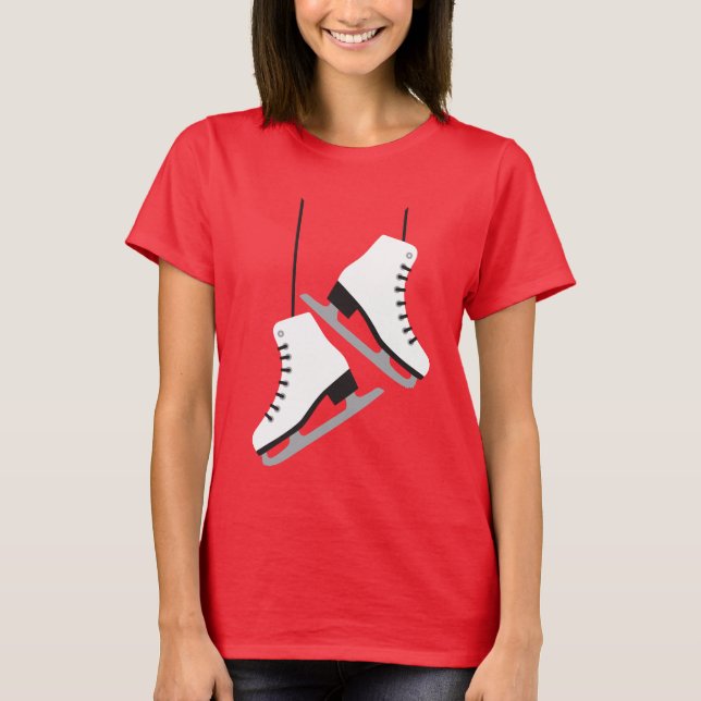White female Skates T Shirt (Framsida)