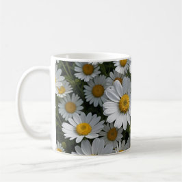 White Feversome Flowers Kaffemugg
