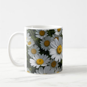 White Feversome Flowers Kaffemugg