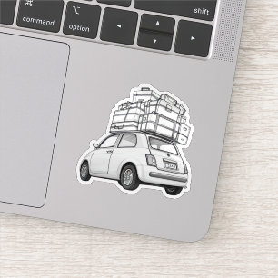 White Fiat Car Klistermärken