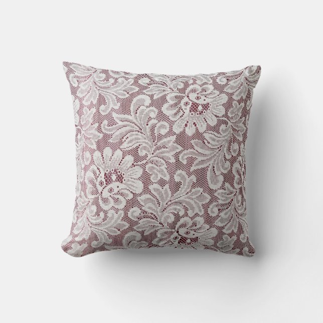 White fine elegance lace texture with seamless bea kudde (Framsida)