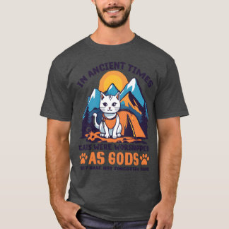 White Fisherman Cat Camping design gift T Shirt