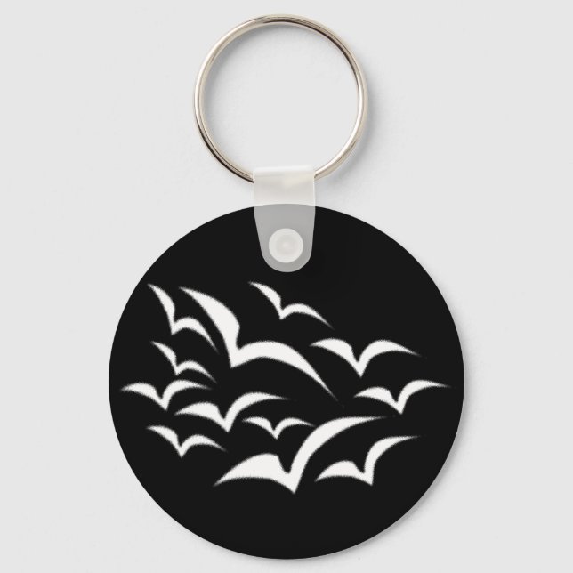 White Fladdermus Cloud Keychain Nyckelring (Framsida)