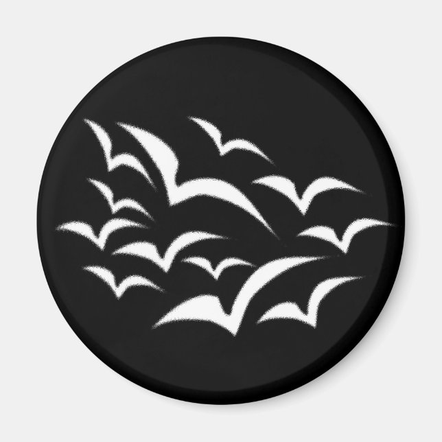 White Fladdermus Cloud Magnet (Framsidan)