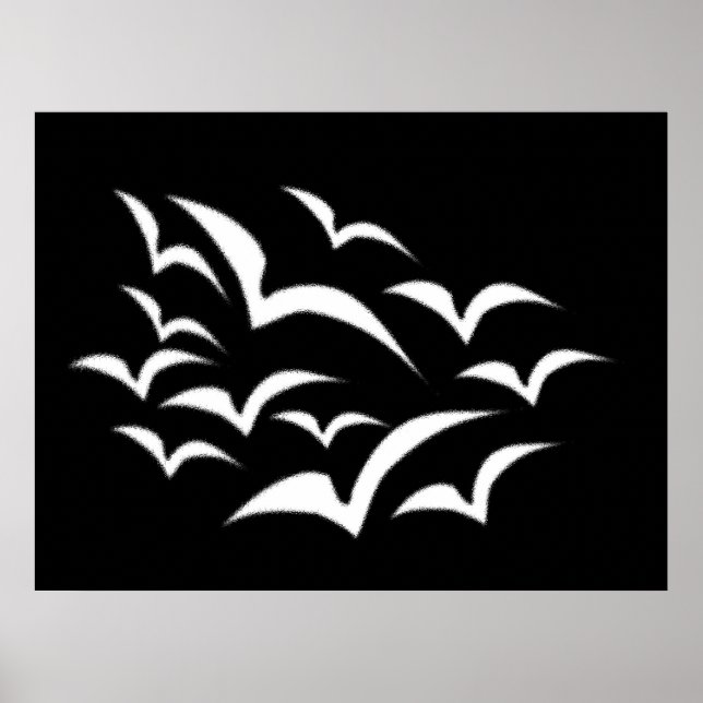 White Fladdermus Cloud Poster (Framsidan)