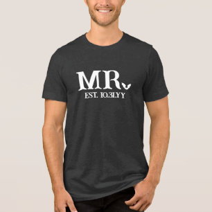 White Fladdermus Goth Mr. Etablshed Bröllop Date T Shirt