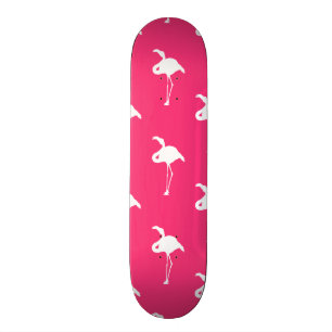 White Flamingo på Neon Shock rosa Skateboard Bräda 20 Cm