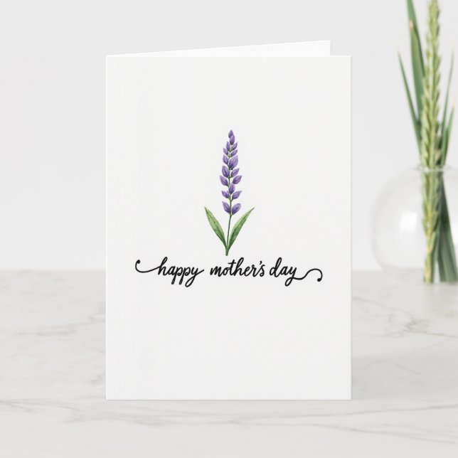 White Floral Sprig Card Kort (Framsida)