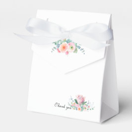 White Floral Watercolor Wedding Favor Box Presentaskar