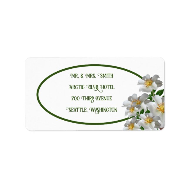 White Flower Adressetikett (Framsidan)