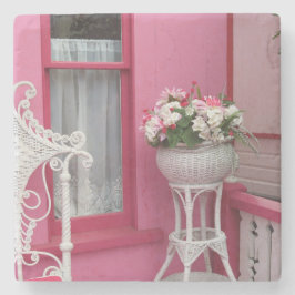 White Flower Basket på Rosa - Martha's Vineyard Stenunderlägg