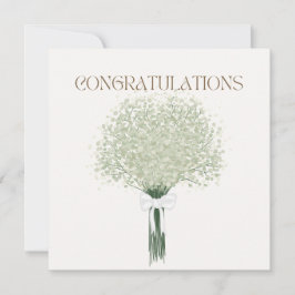 White Flower Bouquet Bröllop Grattiss Card Kort