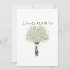 White Flower Bouquet Bröllop Grattiss Card Kort