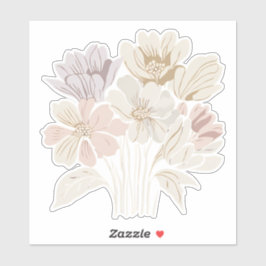 White Flower Bouquet Sticker Klistermärken