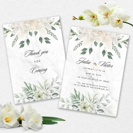 White Flower design Wedding Invition Inbjudningar