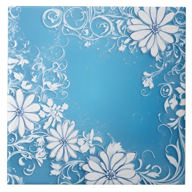 White Flower Kakelplatta (Framsidan)