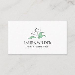 White Flower Massage Therapy Visitkort