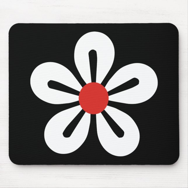 White Flower Mousepad Musmatta (Framsidan)