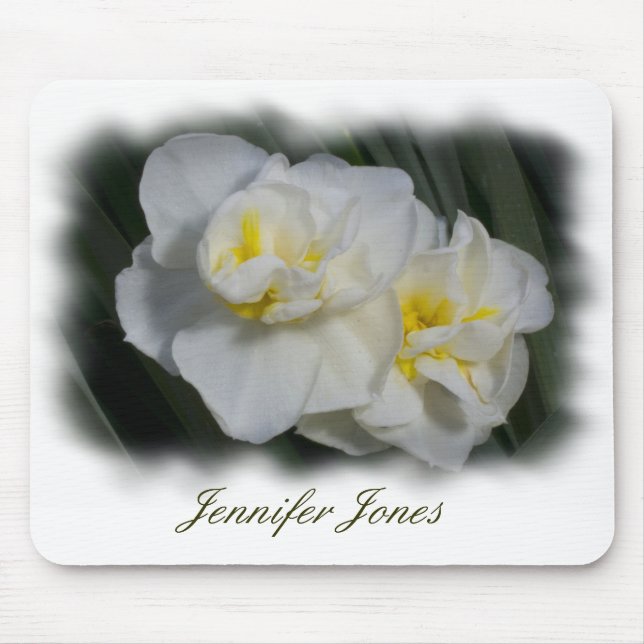 White Flower Mousepad Musmatta (Framsidan)