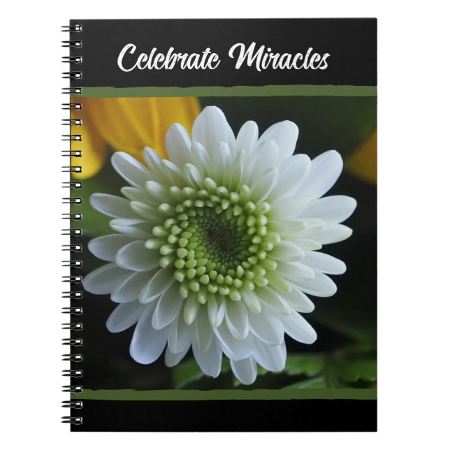 White Flower Photo Spiral Notebook Anteckningsbok (Framsidan)